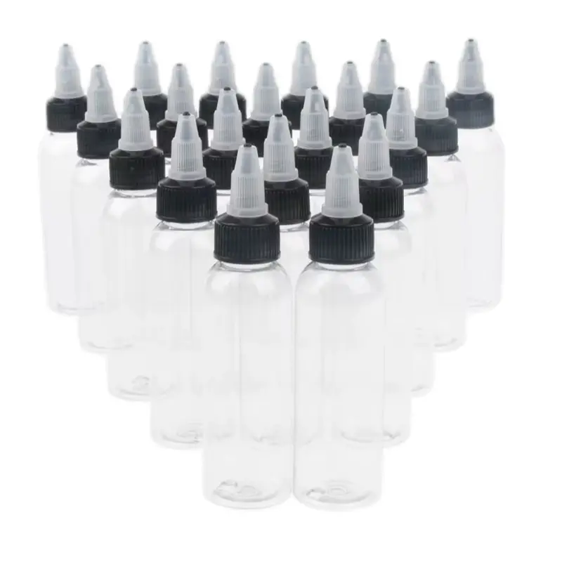 Hair Oil Bottle 50 pcs 200 ml 6 oz Clear Plastic with Black Cap for Easy Application and Precision