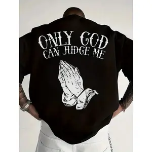 Men's Graphic T-Shirt | "Only God Can Judge Me" Casual Crew Neck, Loose Fit, Short Sleeve Top, Spring/Summer Outdoor Wear