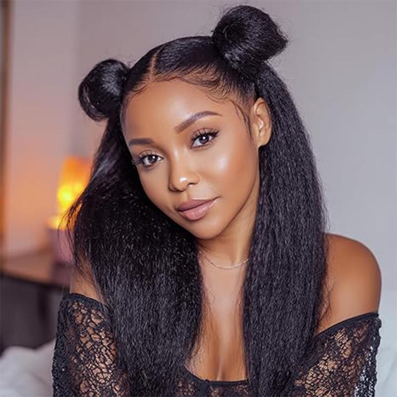 Kinky Straight Natural Color Human Hair Bundle Virgin Hair Extensions