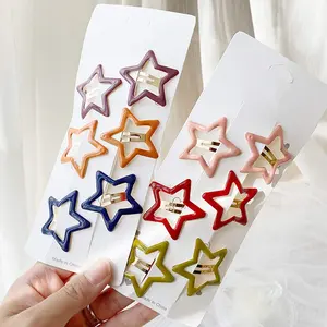 Star Metal Snap Hair Clips 12Pcs Hair Barrettes for Girls Women