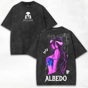 Albedo Overlord x Dark Succubus Vibe + Heavy Cotton Oversized T-Shirt + Vintage Streetwear Limited Drop Menswear Top