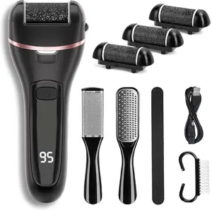 Electric Callus Remover for Feet with 3 Roller Heads 2 Speed Rechargeable Waterproof Foot File Perfect for Dead Hard Cracked Dry Skin Cutics
