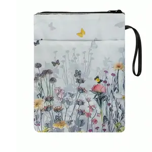 One Piece Aesthetic Flower Book Cover Book Cover Book Cover with Zipper Washable Fabric Desk Organizer Desk Accessories Suitable for Adult Book Lovers Teachers