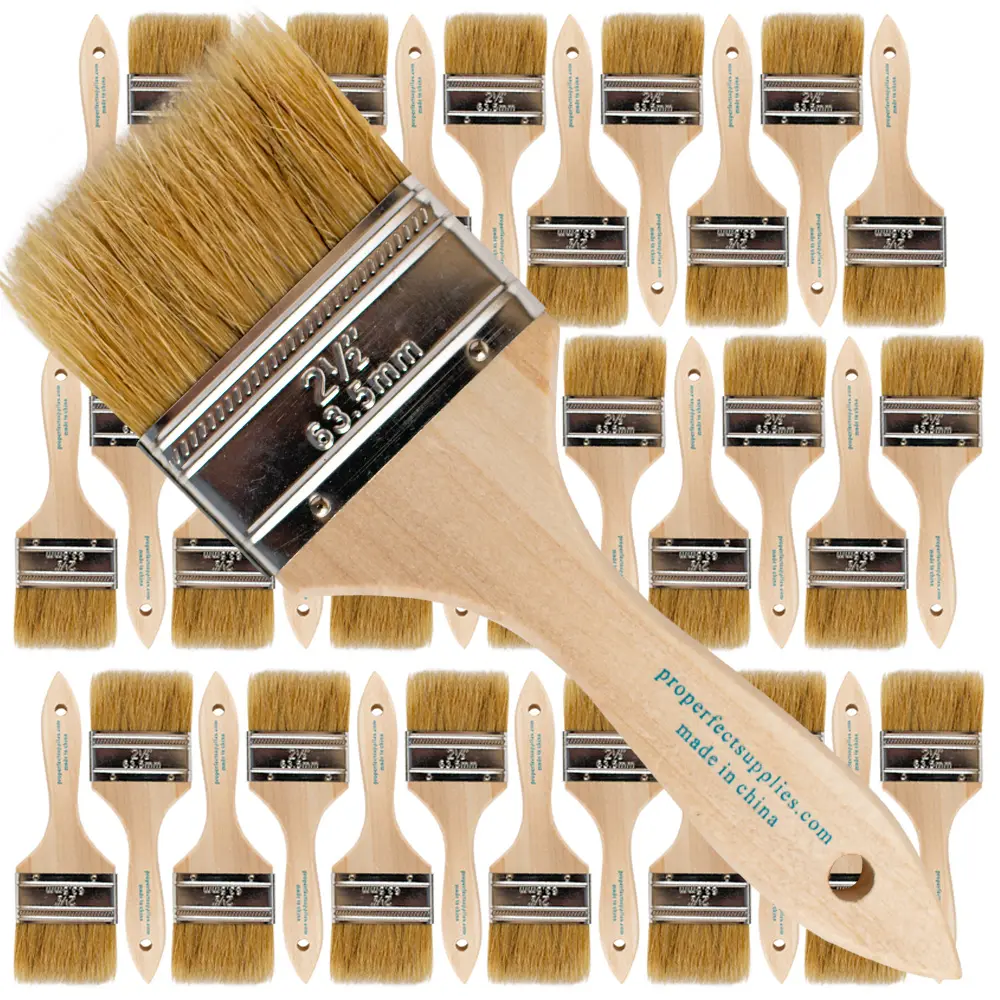 Vermeer Chip Paint Brushes - 36-Pack - 2.5" Chip Brushes for Paints, Stains, Varnishes, Glues, & Gesso - Home Improvement - Interior & Exterior Use