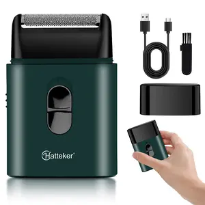 Mini Men's Hair Trimmer Razor USB Electric Beard Shaver With Pop-Up Trimmer Cordless Beard Razor Best For Gift Electric Foil Shaver Kit Multifunctional Shaving Head Black