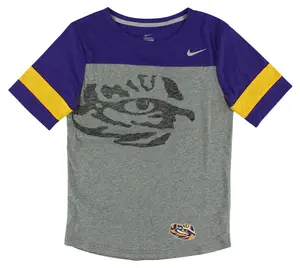 Nike Women's Louisiana State University Championship Drive Fan Top Heather Grey