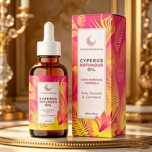 Caramela Beauty Cyperus Rotundus Oil 60ml - Natural Gentle Hair Inhibitor Serum, Soothing Skin Care for Long-Lasting Smooth Skin