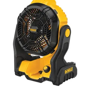DEWALT 8-in 20-Volt 3-Speed Indoor/Outdoor Yellow Jobsite Fan with Upgraded Motor 650 CFM & Variable Speed Control IP 54 Rated