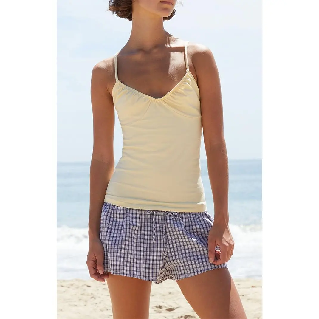 John Galt Women's Yellow Bow Tank Top