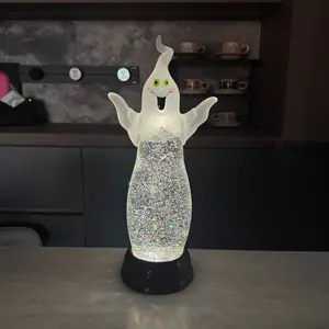 2026 New Halloween Ghost Glitter Lamp, LED Water Lamp, Home Decor, Night Light, Party Decoration