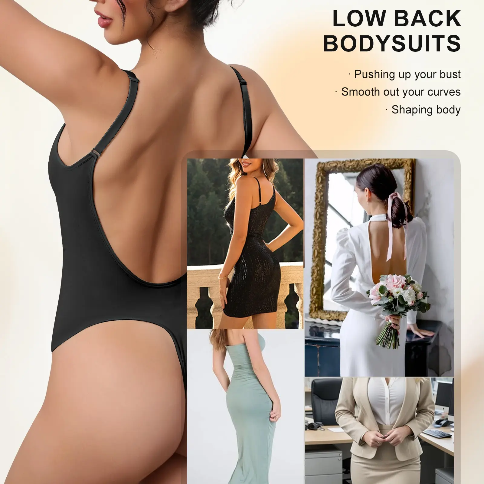 Mobeso Backless Shapewear Bodysuit for Backless Dress  Seamless Thong  Tummy Control Body Shaper for Date Night, Party & Holiday Outfit - TikTok  Shop