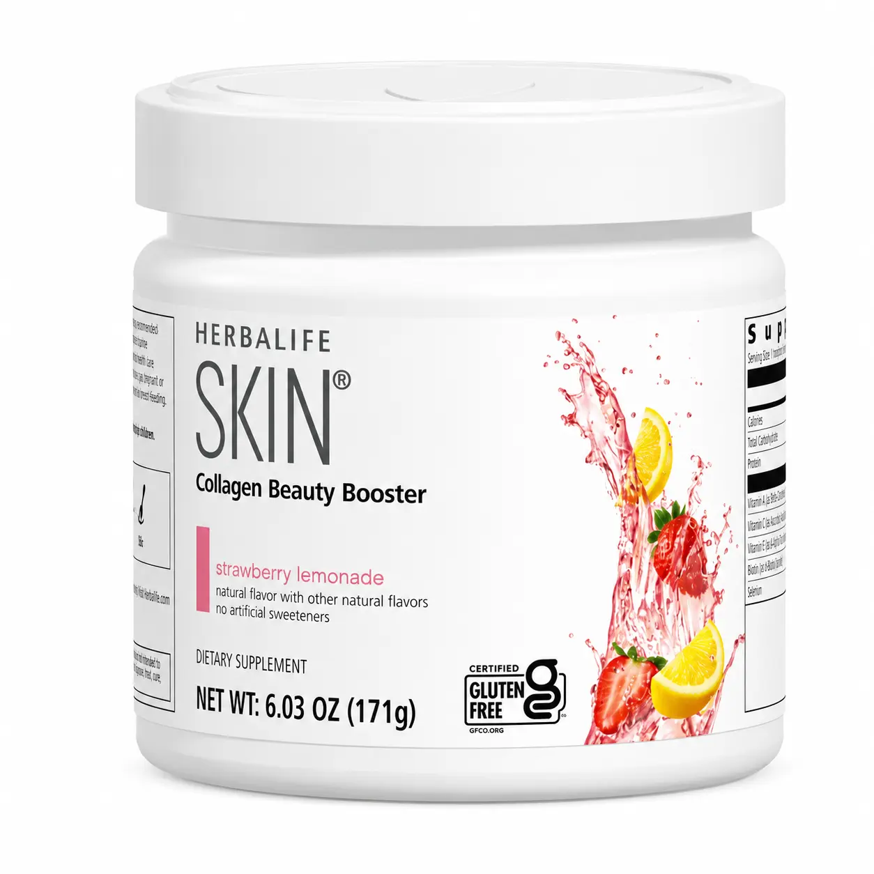 Herbalife Skin Collagen Beauty Booster Strawberry Lemonade 6.03 oz, Collagen Dietary Supplement Powder, Bioactive Peptides & Vitamins, Gluten Free, Beauty Drink Mix for Skin, Hair & Nails, Daily Wellness Beverage