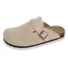 SNOWIND Men's Vintage Suede Cork Mules - Closed Toe, Adjustable Strap, Non-Slip Platform Clogs, Arch Fit, Anti-Skid, Buckled Men's Shoes, Arch Fit Men's Clogs