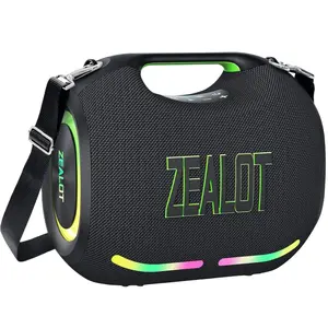 120W Bluetooth Speaker by ZEALOT, IPX7 Waterproof Boombox, Deep Bass, 24000mAh Battery, RGB Dynamic Lights, Handheld & Shoulder Strap, DSP/PD/BT5.4, Perfect for Parties, Beach, Camping.