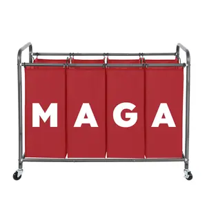 MAGA Laundry Sorter 4 Section, 47.8 Gal (181 L) Laundry Hamper with Wheels, Clothes Divider Basket Sorter, Clothes Separator Hamper Cart with Wheels and Removable Bags from STORAGE MANIAC