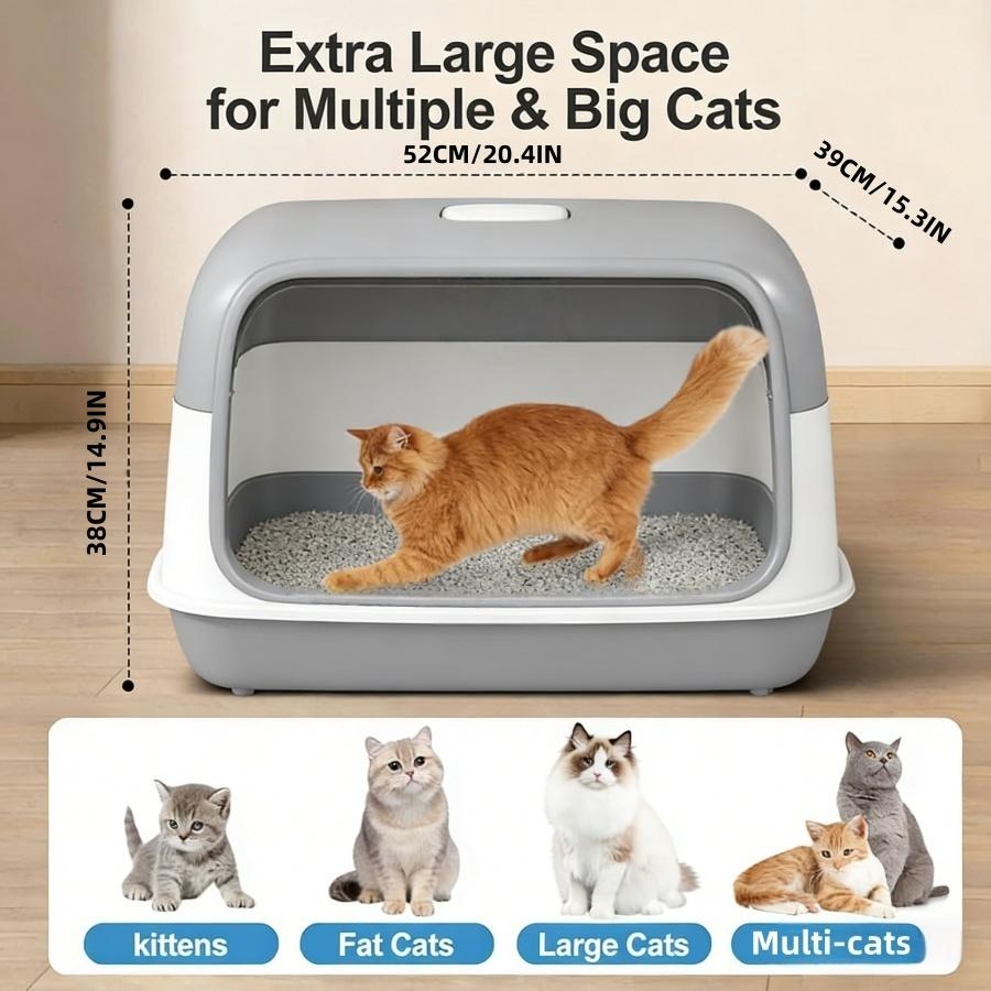 No-Mess Hooded Enclosed Cat Litter Box with Odor Control and, Standard, Multicolor, Extra Large Enclosed Cat Box with Litter Scoop - Gray/Pink No-Mess Hooded Enclosed Cat Litter Box with Odor Control and, Standard, Multicolor, Extra Large Enclosed Cat Box with Litter Scoop - Gray/Pink
