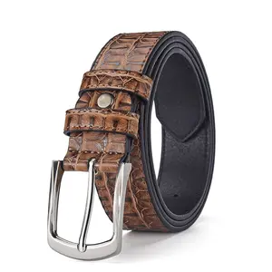 Men's Crocodile Pattern Pin Buckle Belt