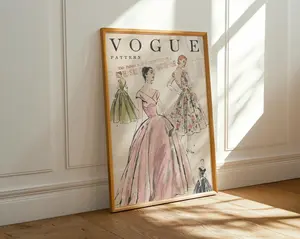 Vogue Posters, Vintage Fashion Wall Art, Elegant Vintage Decor
