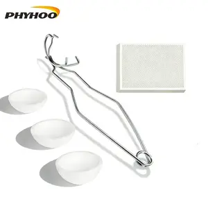 5Pcs Ceramic Crucible Melting Kit with Tongs & Honeycomb Soldering Block for Gold Silver Jewelry Casting