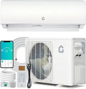 Garvee Upgraded 23000 BTU Mini Split AC/Heating System, 230V WIFI Enabled Energy Efficient Mini Split Unit,17 SEER2 Ductless AC Unit & Heat Pump,230V,Wall-Mounted Split Air Conditioner,Cools Up to 1500 Sq.Ft, Heat Pump & Installation Kits