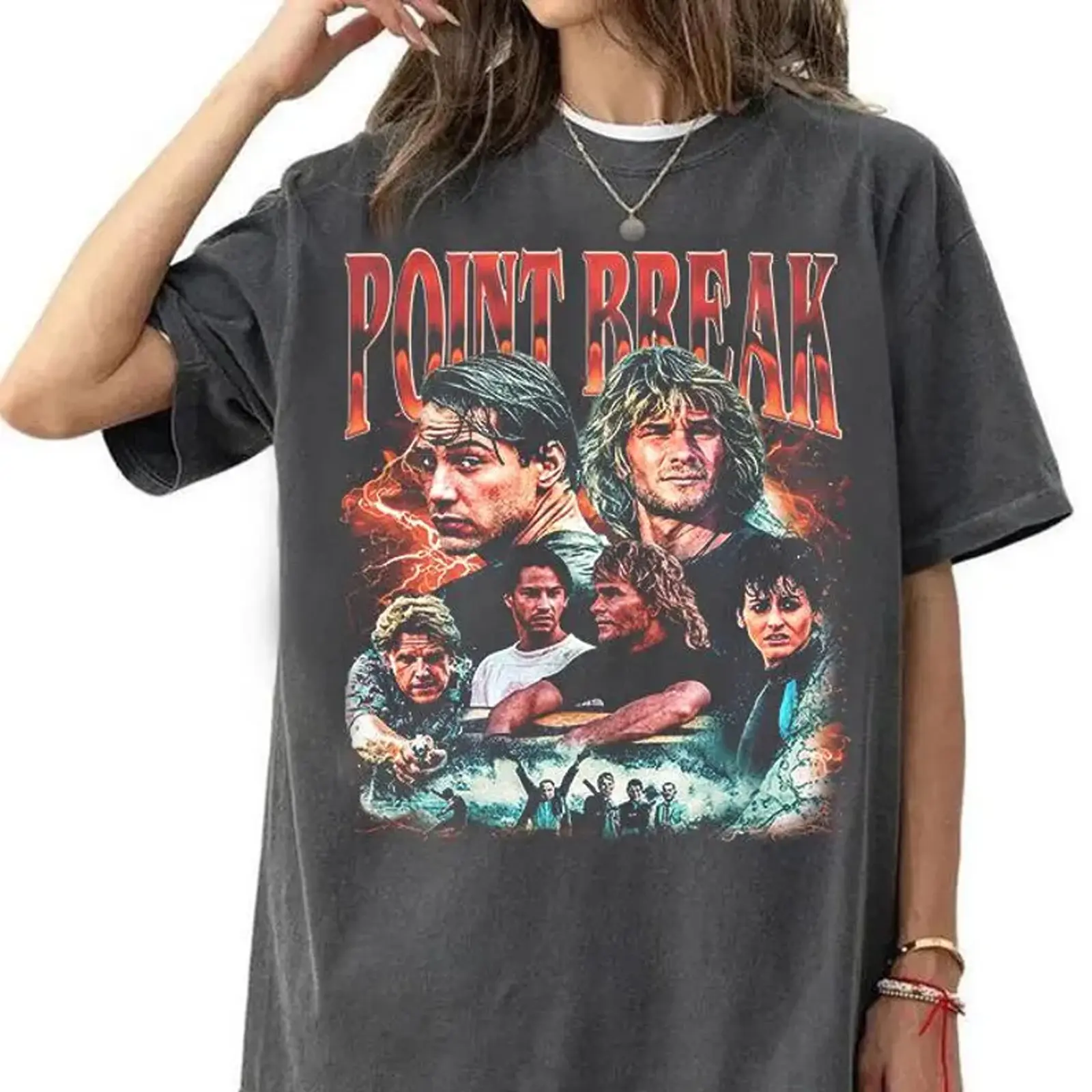 Retro 90s Point Break Movie Comfort Color Shirt Ring Spun Cotton Casual Soft Washed T-Shirt Trendy Tops Perfect Gift