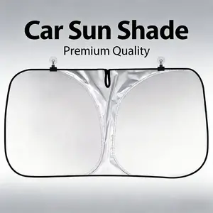 NeoAuto Two Packs Foldable Anti-UV Windshield Sunshade, Sedan SUV Car Sun Shade for Windshield UV Rays and Heat Sun Visor