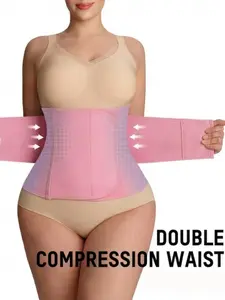1 Count Women's 7 Support Bones Waist Trainer, Firm Control Girdle, Double Compression Comfortable Stretch Tummy Control Waist Cincher, Antislip Shapewear Belts with Adjustable Magic Tape Closure, Suitable for Gym Fitness Workout & Office Use & Home Wear