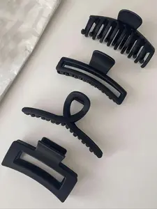 Fashionable Temperament Solid Color Clip in Claw Hair Claws Set, Casual and Versatile Hair Accessories for Women, Minimalist Headwear Suitable for Thick Hair, Claw Clips