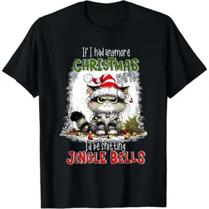 Festive Holiday Spirit T Shirt for Christmas Halloween and Thanksgiving Celebration Black Short Sleeve Cotton Tee Gift