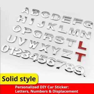 Car stickers 3D metal decorative car stickers Personalized DIY letter and number modifications for vehicle body rear tail plates