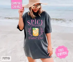 Spicy Margarita Comfort Colors Shirt, Cute Cocktail Tshirt, Trendy Margarita Tee