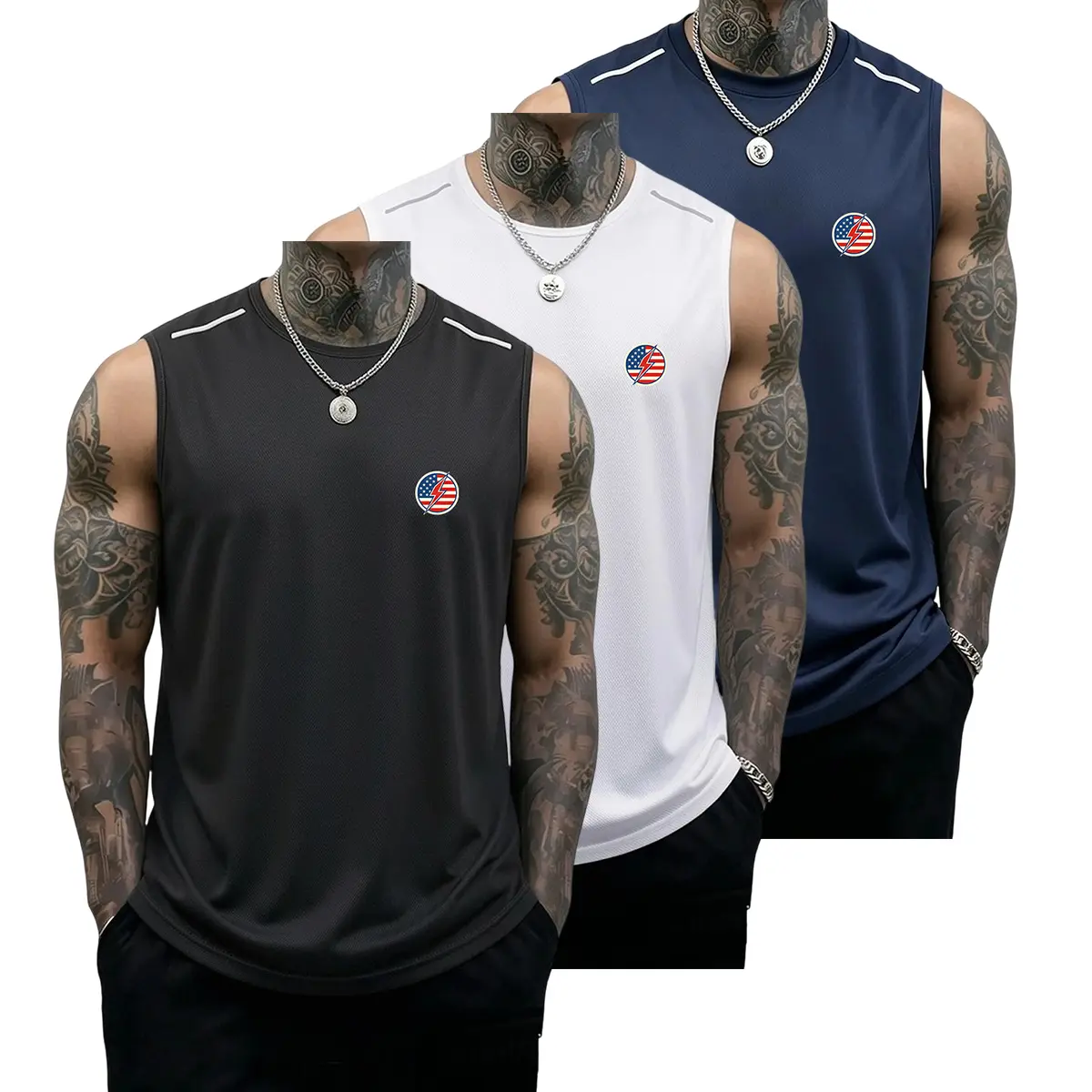 3PCS Men’s Fitness Tank Tops, Casual Soft Sleeveless Muscle T-Shirt, Gym T-Shirt, Sports Tank Top, Solid Color Design, Summer Vibe, SummerWins, Father’s Day Gift, Versatile Men’s Tank Top, Men’s Gift Tank Top, Men’s Running Tank Top, Men’s Everyday Tank T