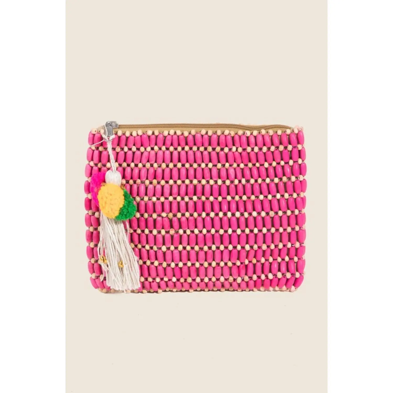 Fame Wooden Beaded Rectangle Bag