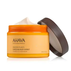 AHAVA Deadsea Plants Caressing Body Sorbet Mandarin & Cedarwood 12.3 oz / 350 ml Silky Freshly Scented Skin Hydrating Non-Greasy Moisturizer