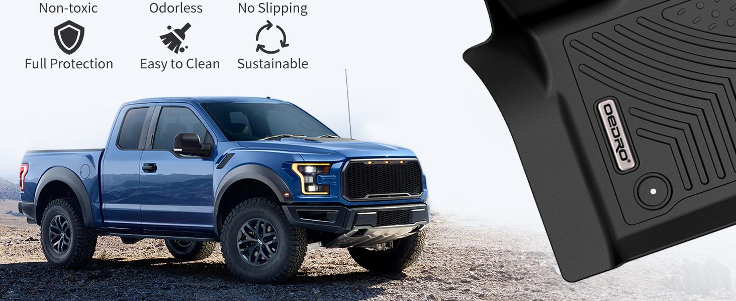 YITAMOTOR Floor Mats Fit for 2015-2025 Ford F-150 Super Cab, Unique Black TPE All-Weather Guard Floor Liner YITAMOTOR Floor Mats Fit for 2015-2025 Ford F-150 Super Cab, Unique Black TPE All-Weather Guard Floor Liner
