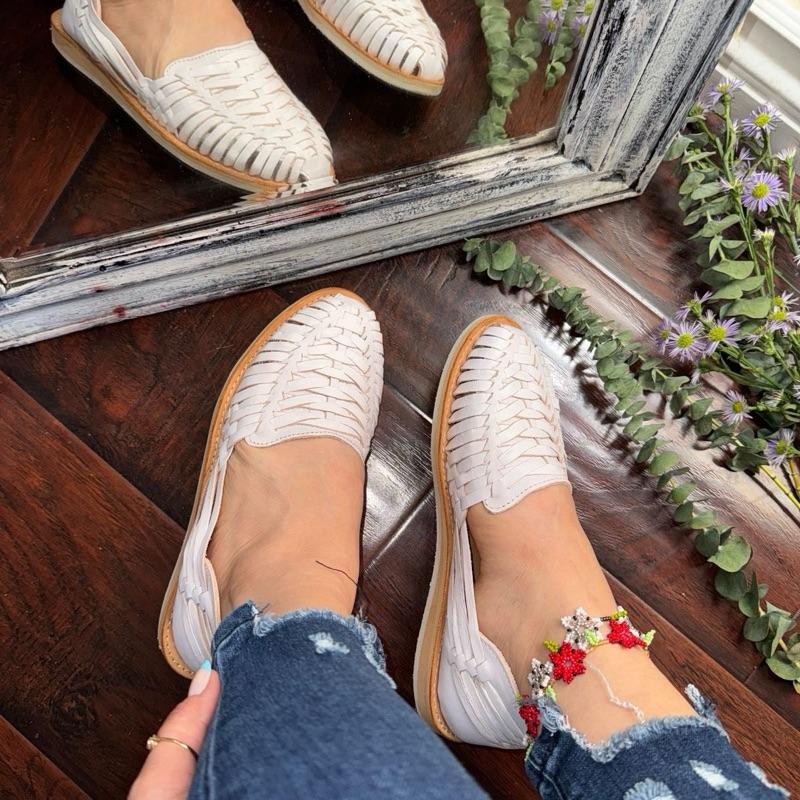 Huarache Sandal - Handmade Mexican Hecho in Michoacán, Colorful Leather, Open Toe, Casual Footwear for Women, Perfect Choice for Wide Feet - Running