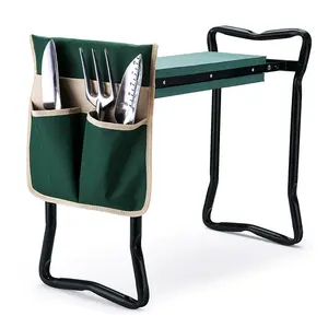 Garden Kneeler and Seat Multifunctional Folding Gardening Stool, 6.3 Inch Wide Kneeling Pad, Includes 1 Tool Bag, Standard Design, Gift for Women Men