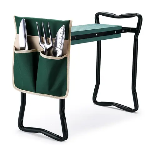 Women's Multifunctional Folding Garden Kneeler-Seat Stool, 10.6" Wide Kneeling Pad, 1 Tool Bag, Standard Design, Flexibility, 10.6in x24in x19.3in, Space-Saving Foldable for Easy Storage & Transport, Garden Enthusiasts Gift