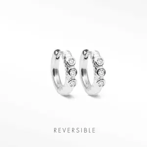 Telletubies Silver Hoop Earrings | Wynning Reversible Hoops
