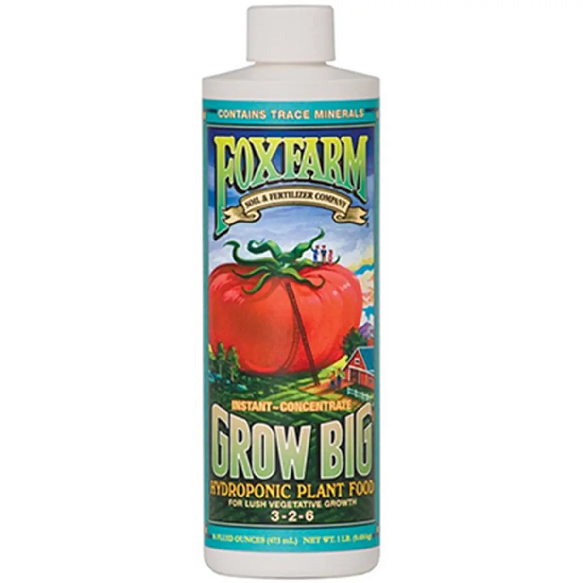 Hydrofarm FX14094 Foxfarm PT Grow Big Liquid Plant Food Concentrate, Supports Genetic Growth, Micro Nutrients, Nutrient Lock Up Fix & pH Adjustment for Fruiting & Flowering Garden Supplies