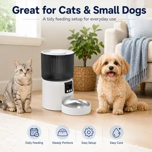 with 2MP Camera, 4L Cat Dog Food Dispenser, App Control Timed Feeding, Dual Power Pet Food Bowl for Cats & Small Dogs pet feeder automatic smart