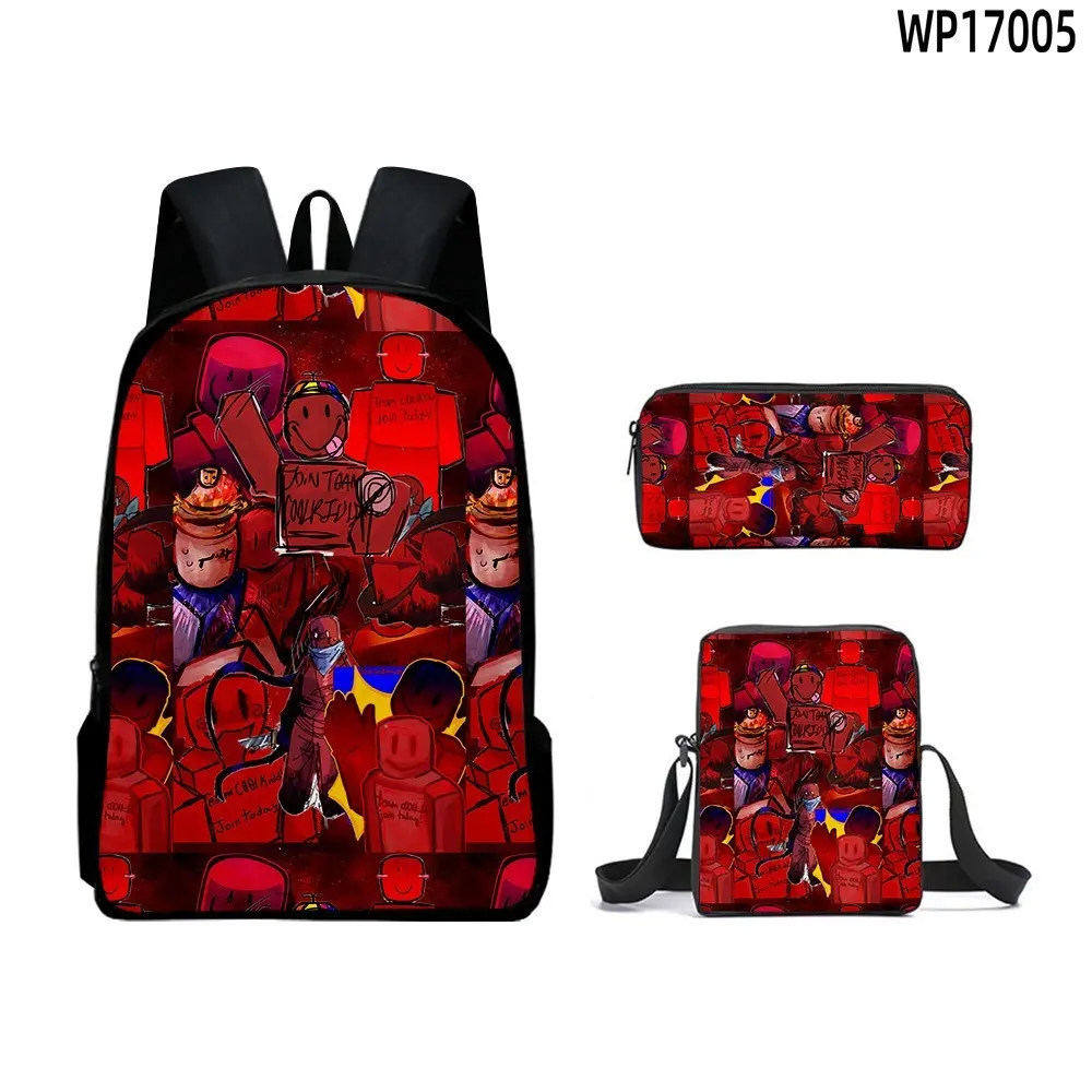 Roblox Forsaken Gubby 3-Piece Backpack Set - Cute Cartoon Backpack, Insulated Lunch Bag & Pencil Case