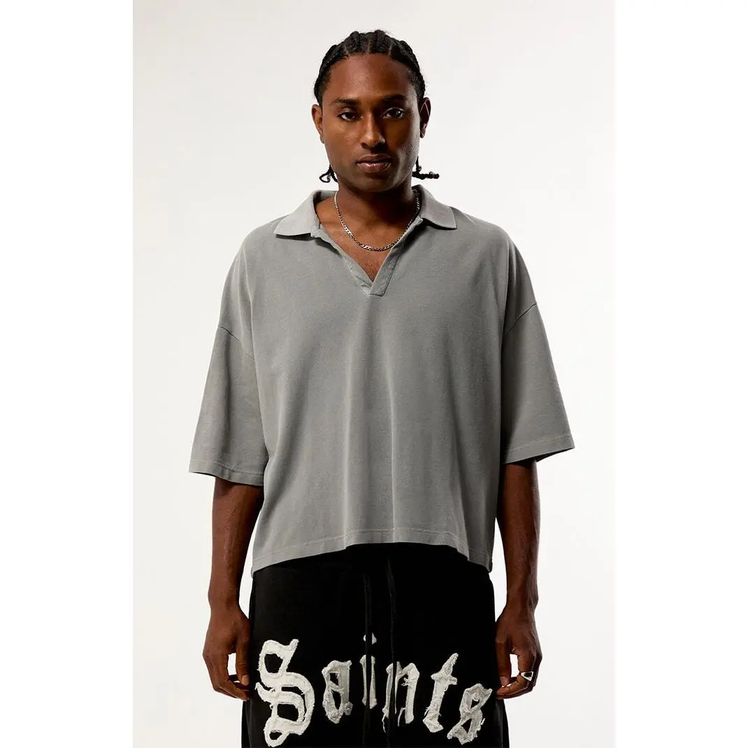 Pacsun Men's Gray Solid Polo Shirt