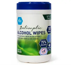 Alcohol Based Disinfectant Wipes, 100 Pack, with Aloe Vera, Wipes with Alcohol for Cleaning, 5.5in X 7.8in