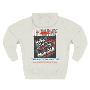 NASCAR Lightning Fleece Hoodie - Race Day Apparel, Motorsports Gift, Cozy Hoodie, NASCAR Fan Gear, Casual Racewear with Adjustable Hood & Kangaroo Pocket