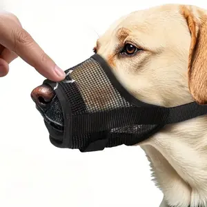 Adjustable Dog Muzzle for Small to Medium Dogs, Breathable Polyester Material, Prevents Biting and Barking, Comfortable Fit Design