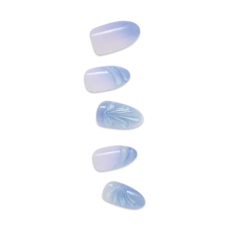 Impress Design No Glue Fake Press On Nails - Ciel | Design, Blue, Medium, Almond, Manicure