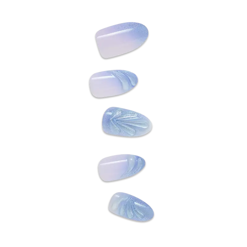 Impress Design No Glue Fake Press On Nails - Ciel | Design, Blue, Medium, Almond, Manicure