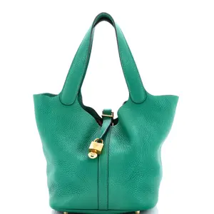 Pre-owned HERMÈS material Bucket Bags Hermes Picotin Lock Bag Clemence MM by Rebag