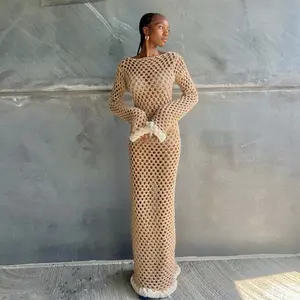 Mesh crochet dress